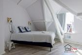 Romantic bedroom with double bed