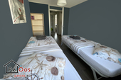 Bedroom with two single beds
